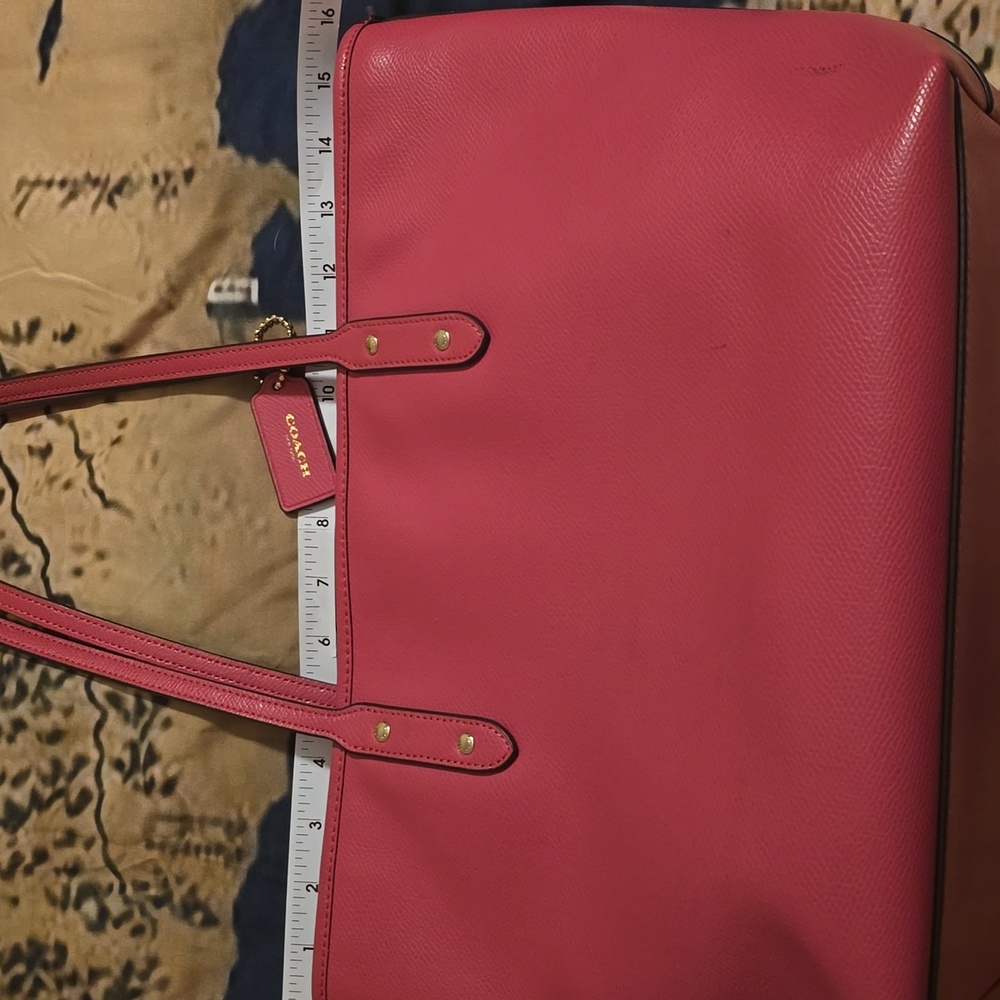 Coach Pink Leather Tote Bag - Picture 5 of 7